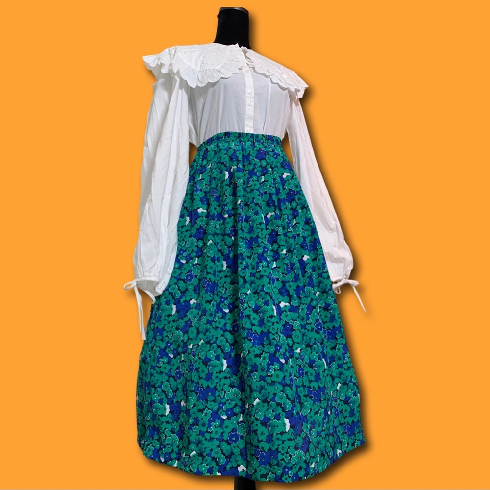 Vintage Leslie Fay Flowy Floral Skirt Size 8
